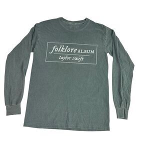 Taylor Swift Folklore Small Official Long Sleeve Green T-Shirt